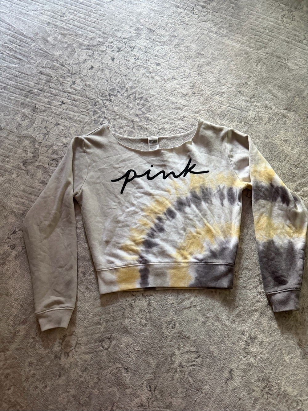 PINK Victoria's Secret Light Gray/White Cropped Top with Tags